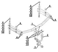 Swan Neck Tow Bar For Audi A4 Saloon (2000-2004) A-080