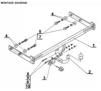 Swan Neck Tow Bar For Ford Focus 3/5D Hatchback (1998-2004) F-230/1