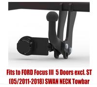 Swan Neck Tow Bar For FORD Focus III 5 Doors (2011-2018) & NO ELECTRICS - F249
