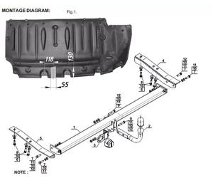 Swan Neck Tow Bar For TOYOTA Sienna (2011- ) T-204