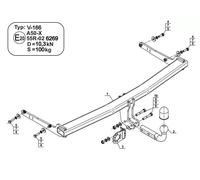 Swan Neck Tow Bar For Volkswagen T-Roc (A11) (2017-) V-166
