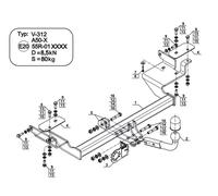 Swan Neck Tow Bar For VOLVO V40 Estate (1995-2000) V-312