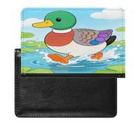 Swan-necked Duck Passport Holder Cover Wallet RFID Blocking Leather Passport Wallet Passport Cover Passport Protector Credit Card Hold Travel Accessories