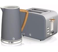 SWAN Nordic 2-Slice Toaster & Cordless Jug Kettle Bundle - Grey, Silver/Grey