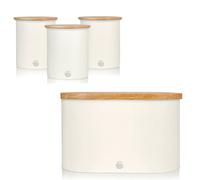 Swan Nordic Breadbin & Canisters Kitchen Set Cotton White Scandinavian Design