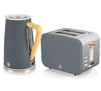 Swan Nordic Grey 1.7 Litre Cordless Kettle And 2 Slice Toaster