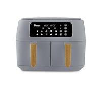 Swan SD10410GRY Nordic Duo 13-in-1 Air Fryer with Dual Non-Stick Baskets, Swan Cyclone Technology, 13 Pre-Set Functions, Match Cook, 8L, 1700W, Grey