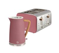 Swan Nordic Kitchen Set Kettle & 4 Slice Toaster Fuchsia Rose Rose