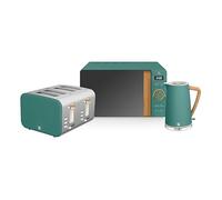 1.7L Kettle, 4 Slice Toaster & 20L Microwave Triple Pack Swan Green One Size