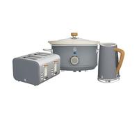 Swan Nordic Kitchen Set, 1.7L Fast Boil Kettle & 4 Slice Toaster & 3.5L Slow Cooker, Matte Grey EEJB205