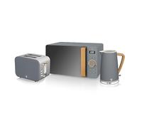 1.7L Kettle, 2 Slice Toaster & 20L Microwave Triple Pack Swan Grey One Size