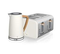 Nordic 4 Slice Toaster and Cordless Kettle Bundle in White