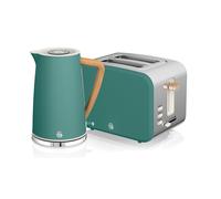 1.7L Kettle & 2 Slice Toaster Twin Pack Swan Green One Size