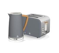 Swan 1.7L Kettle & 2 Slice Toaster Twin Pack in Grey Swan Grey