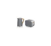 Swan Nordic Kitchen Set, 1.7L Kettle and 2-Slice Toaster, Grey EEJB336