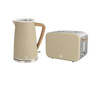 Swan Nordic Kitchen set 1.7L Rapid Boil Kettle, 900W 2 Slice Toaster Oatmeal SK14610OAT + ST14610OAT, EEJB416