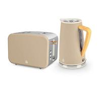 Swan Nordic Oatmeal 1.7 Litre Cordless Kettle & 2 Slice Toaster Set
