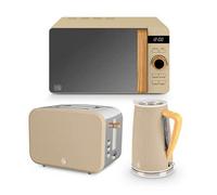 Swan Nordic Oatmeal 1.7L Kettle, 2 Slice Toaster & 20L Digital Microwave Set