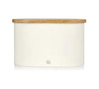 Nordic Bread Bin with Wooden Lid in Cream Cream