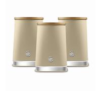 Set of 3 Nordic Tea Coffee Sugar Canisters oatmeal