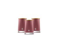Swan Nordic Set of 3 Kitchen Storage Canisters, Fuchsia Rose SWKA18524FUS