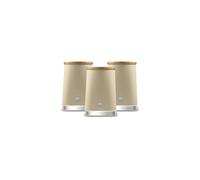 Swan Nordic Set of 3 Kitchen Storage Canisters, Oatmeal SWKA18524OAT