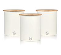 Swan Nordic Set of 3 Storage Canisters, Sugar, Tea, Coffee, White, One Size