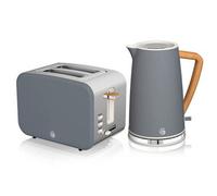 Swan Nordic Slate Grey 1.7 Litre Cordless Kettle and 2 Slice Toaster