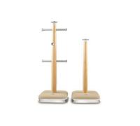 Swan Nordic SWKA18525OAT Towel Pole and 6 Cup Mug Tree Set with Soft Touch Finish, Stainless Steel Accents and Non-Slip Acacia Wood Bases, Oatmeal
