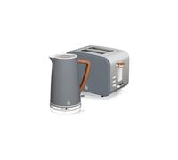 Swan Nordic Twin Pack in Slate Grey - 1.7L 3Kw Cordless Kettle & 2 Slice Toaster