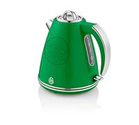 Swan Celtic Retro Jug Kettle 1.5L Stainless Steel 800W Boil Dry in Green SK19020CELN
