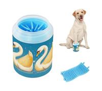 Swan on Water Art Reusable Pet Paw Cleaner Cup Silicone Brush Soft Pets Cleaning Kit for Small & Medium Dogs