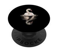 Swan On Water With Reflection PopSockets Adhesive PopGrip