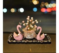 Swan Ornaments Pair of Swan Figurines Swan Cake Toppers Car Dashboard Statues Decorative Sculptures for Home Wedding Christmas Decorations,F