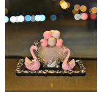 Swan Ornaments Pair of Swan Figurines Swan Cake Toppers Car Dashboard Statues Decorative Sculptures for Home Wedding Christmas Decorations,L