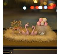 Swan Ornaments Pair of Swan Figurines Swan Cake Toppers Car Dashboard Statues Decorative Sculptures for Home Wedding Christmas Decorations,C