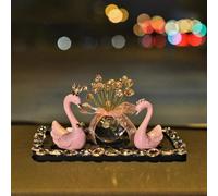 Swan Ornaments Pair of Swan Figurines Swan Cake Toppers Car Dashboard Statues Decorative Sculptures for Home Wedding Christmas Decorations,D
