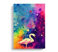 Swan Paint Splash No.1 Canvas Print | Gallery Wrapped 30mm Frame Wall Art | 30x20 inches | Ready to Hang | Abstract Bird Picture | Living Room Bedroom Lounge Office