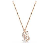 Swan pendant, Mixed cuts, Swan, White, 18K rose gold finish