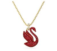 Swan pendant, Swan, Medium, Red, Gold-tone plated