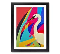 Swan Pop Art Framed Wall Art Print, Ready to Hang Picture for Living Room Bedroom Home Office, Black A2 (48 x 66 cm)