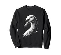 Swan Portrait Black and White Bird Lover Sweatshirt