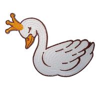 Swan Princess Patch Iron Sew On Clothes Bag Bird Crown Queen Embroidered Badge