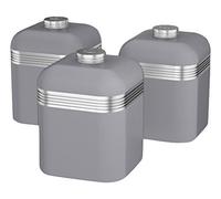 Swan Products Retro Canisters, Grey, Set of 3 by Swan Products