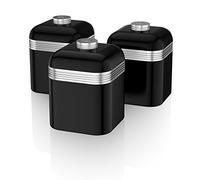 Swan Products Retro Canisters, Set of 3, Black by Swan Products