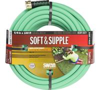 Swan Products SNSS58100 Soft & Supple Easy Coil Water Hose with Crush Proof Couplings 100' x 5/8 Green