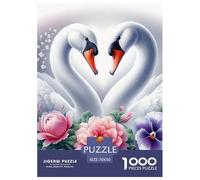 Swan Puzzle 1000 Piece Jigsaw Adults Kids Puzzles The Bonny SwansChallenging Games Creative Geometric Presents Challenging And Brainteasing 1000pcs 70x50cm/1000pcs