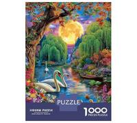 Swan Puzzle 1000 Piece, Jigsaw Puzzle Challenge Eco-friendly Paper Puzzle for Adults & for Age 14 And Up 38x26cm/1000pcs