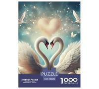 Swan Puzzle 1000 Pieces Jigsaw Adults Kids Puzzles Challenging And Brainteasing The Bonny Swans Creativity Gift Giving Perfect for Relaxation 1000pcs 38x26cm/1000pcs