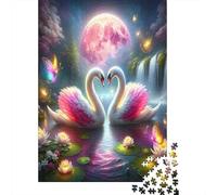 Swan Puzzle for Adults Starry Swan & Magical Creatures Jigsaw Puzzle Impossible Hard Difficult Challenging 1000 Piece 38x26cm/1000pcs